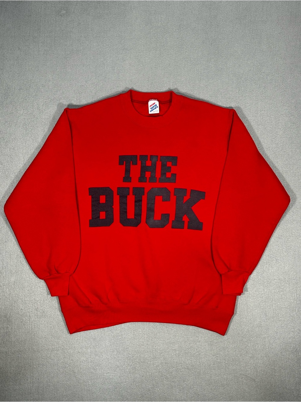 Vintage Jerzees Super Sweats The Buck Red Crewneck Sweatshirt USA L